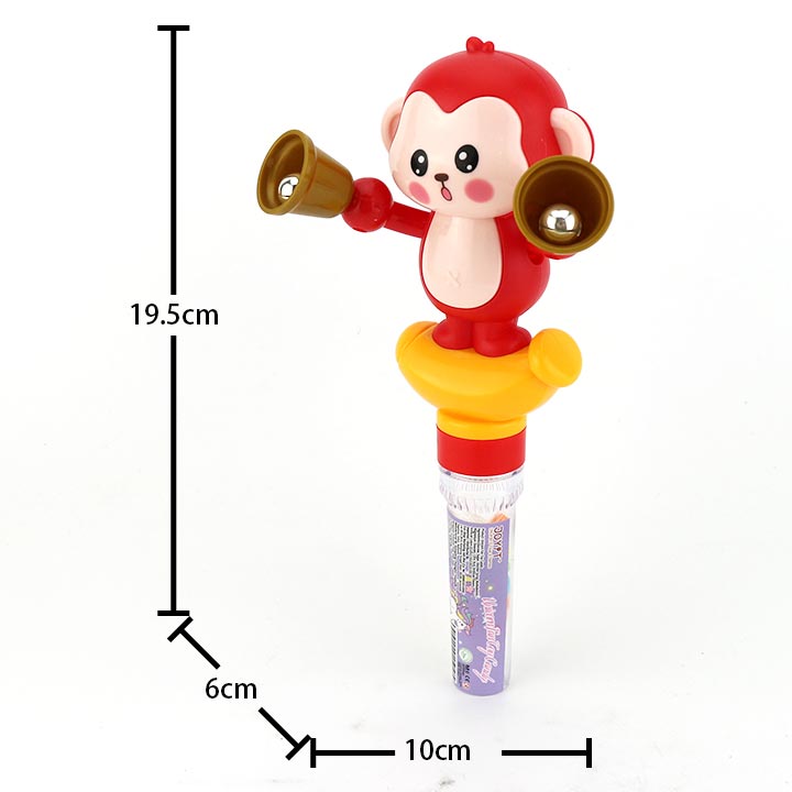 Fun cartoon monkey shaking bell shaped cheerleading toy candy CH-TB220