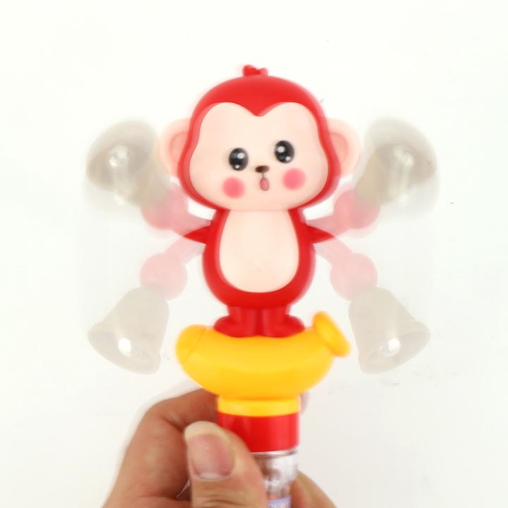 Fun cartoon monkey shaking bell shaped cheerleading toy candy CH-TB220