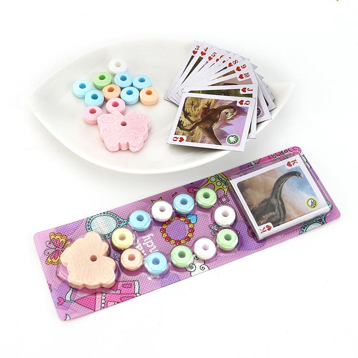 Cartoon butterfly shaped bracelet pressed tablet candy with poker playing card CH-Z261
