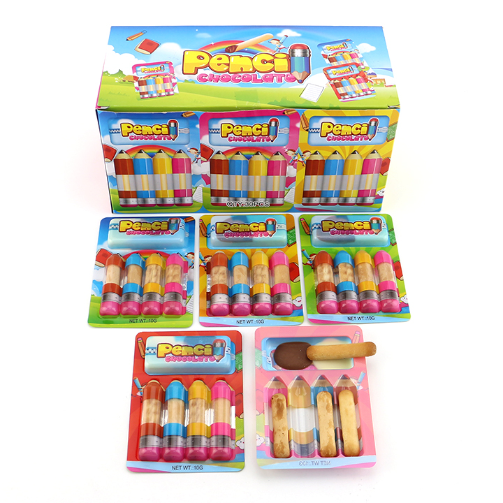 Cartoon pencil shaped finger biscuits and chocolate jam CH-BC121