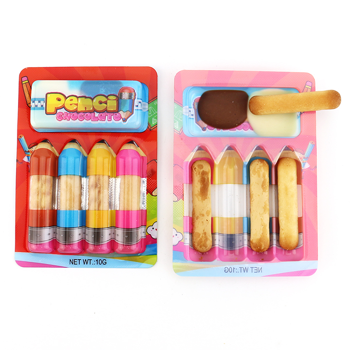 Cartoon pencil shaped finger biscuits and chocolate jam CH-BC121