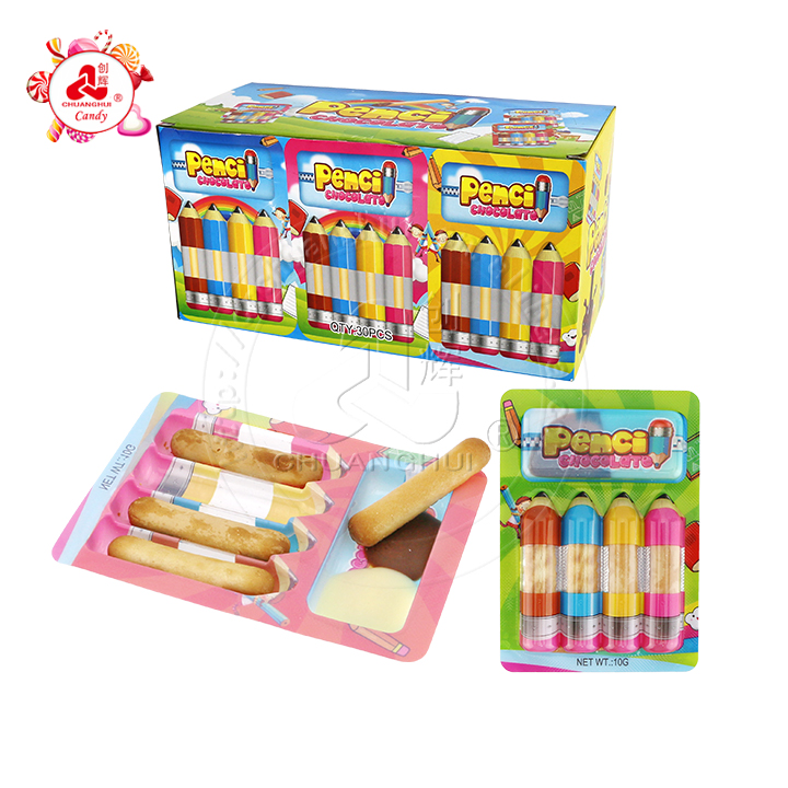 Cartoon pencil shaped finger biscuits and chocolate jam CH-BC121