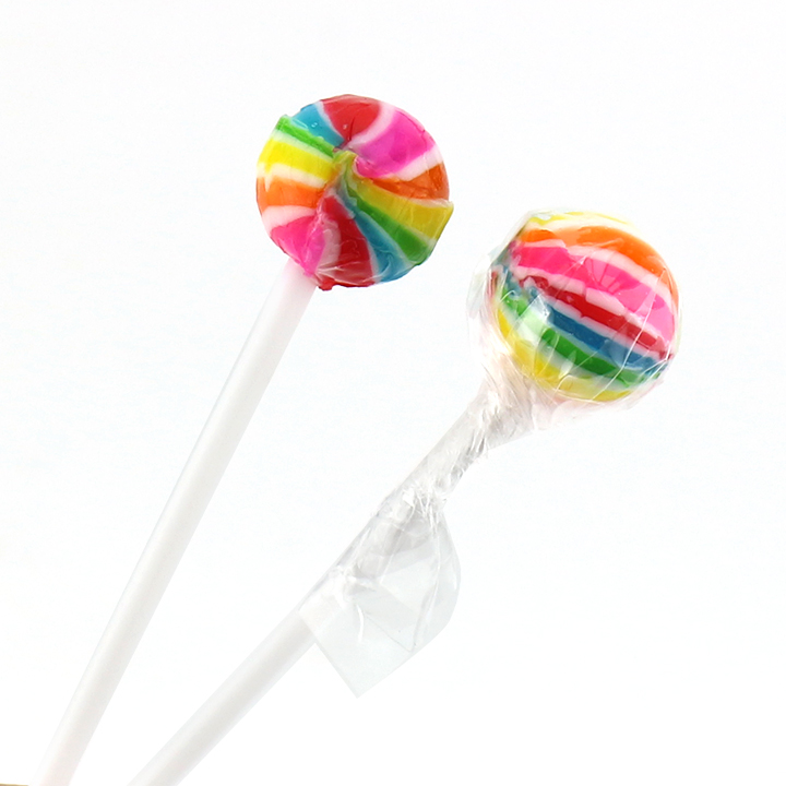 Mini rainbow colors round balls shaped hard lollipop CH-BP106