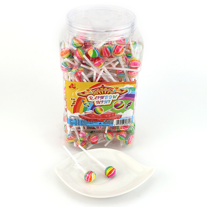 Mini rainbow colors round balls shaped hard lollipop CH-BP106