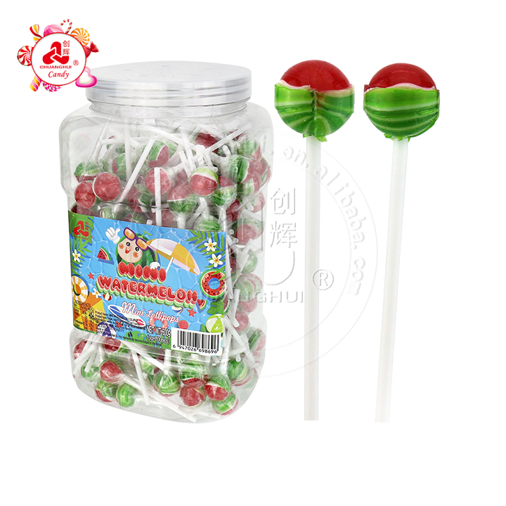 Mini watermelon shaped round ball hard lollipop CH-BP107