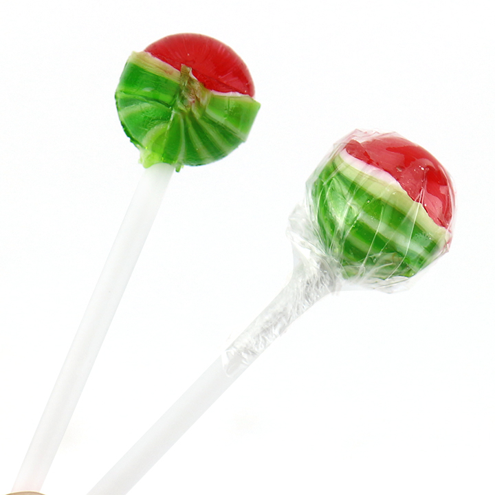 Mini watermelon shaped round ball hard lollipop CH-BP107