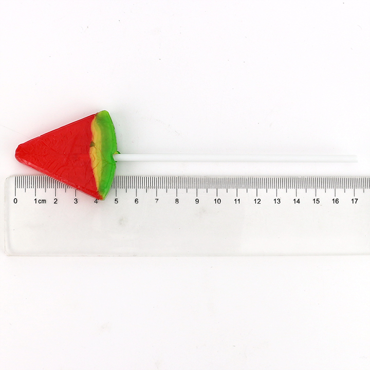 Cartoon sliced watermelon shaped flat hard lollipop CH-BP108