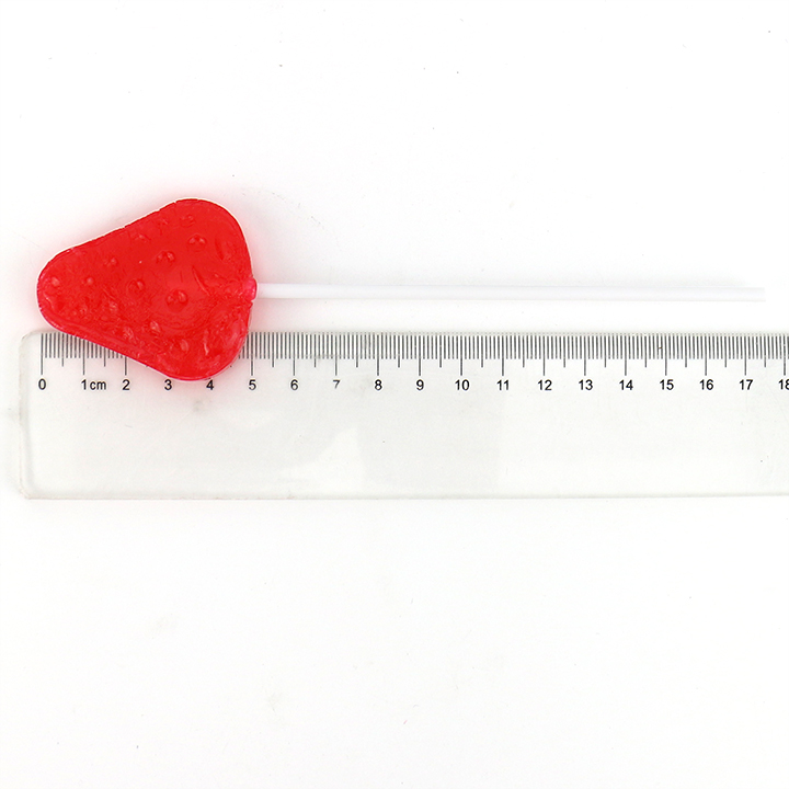 Cartoon strawberry shaped hard lollipop CH-BP109