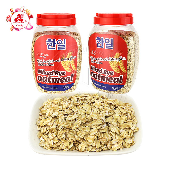 1000g bottled mixed rye sugar-free instant oatmeal organic semi-finished oats in jar CH-D116