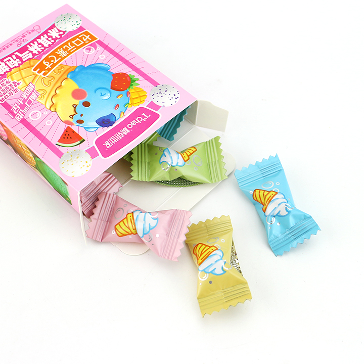 2024 New Ice Cream mixed fruits flavor soda tablet bubble fizzy pressed candy in box CH-Z267