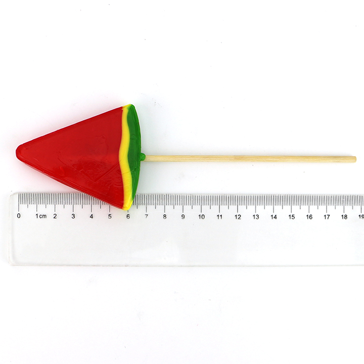 28g Cartoon Sliced watermelon shaped flat hard lollipop CH-BP111