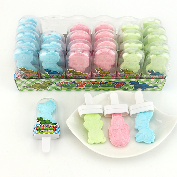 Cartoon Dino, bears, skull shaped press tablet lollipop CH-BP112