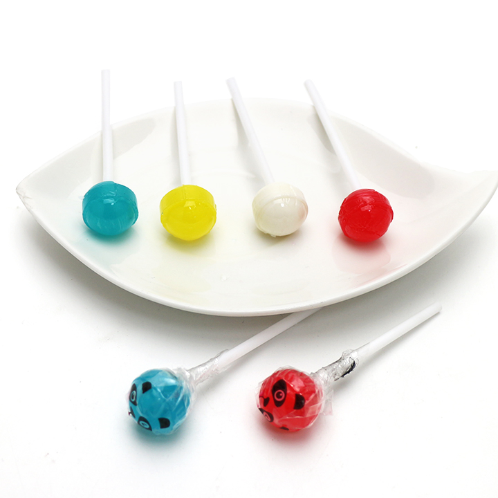 3g Mini panda head shaped round ball hard lollipop CH-BP114
