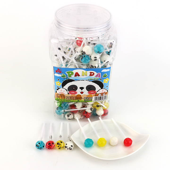 3g Mini panda head shaped round ball hard lollipop CH-BP114