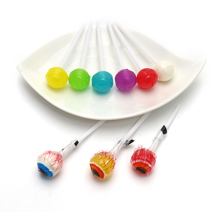 Halloween 3g Mini Eyeball shaped round ball hard lollipop CH-BP115