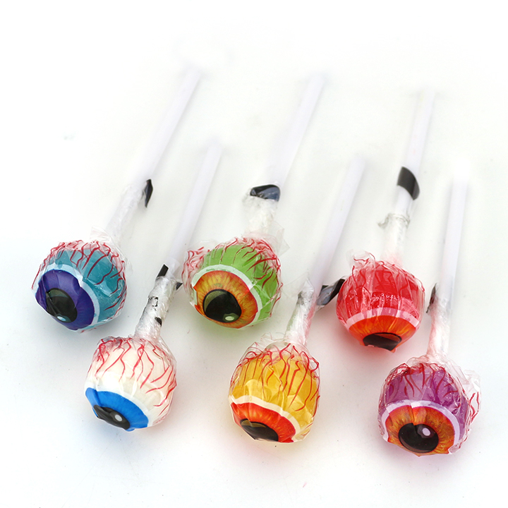 Halloween 3g Mini Eyeball shaped round ball hard lollipop CH-BP115