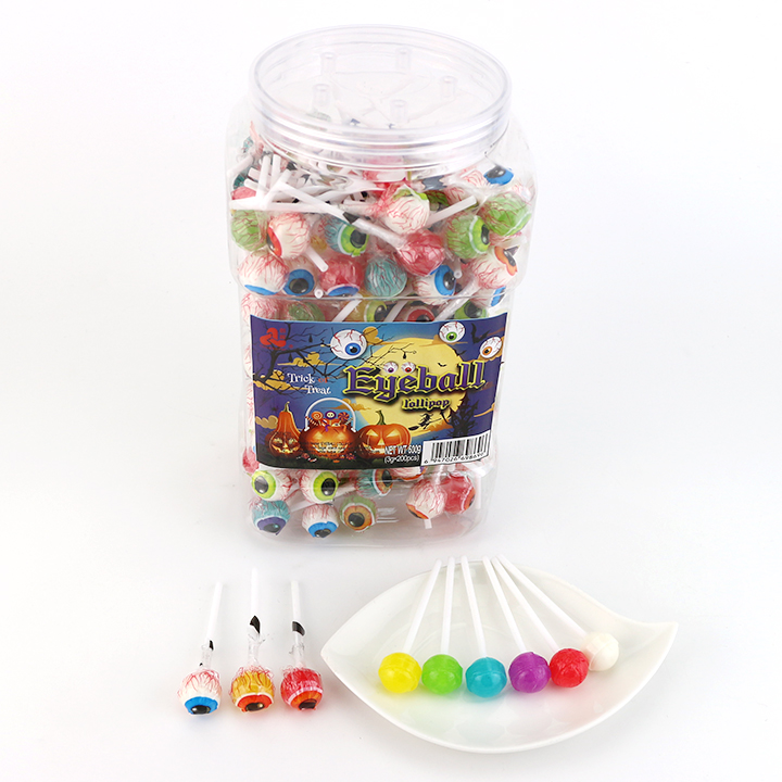 Halloween 3g Mini Eyeball shaped round ball hard lollipop CH-BP115