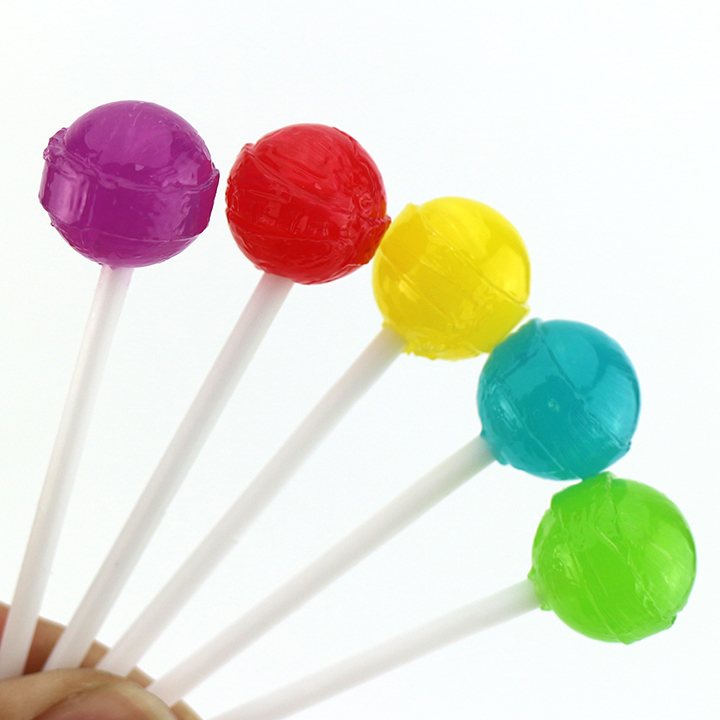3g Mini superhero spider head shaped round ball hard lollipop CH-BP116