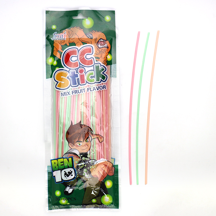 24cm long fruit flavored CC stick straw powder candy CH-C120
