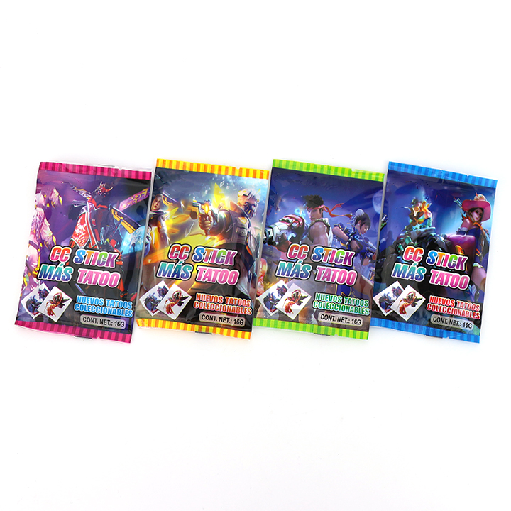 16g fruit flavored CC stick straw powder candy with tattoo sticker CH-C122