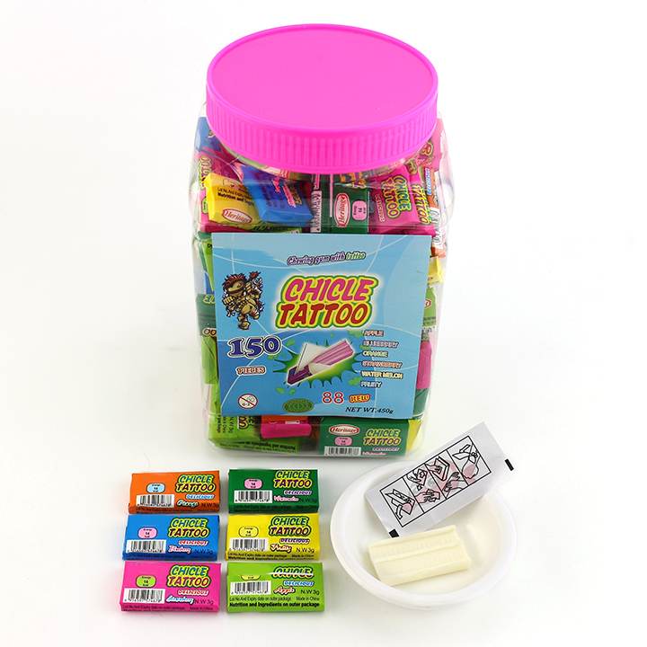 4cm Chicle chewying bubble gum with tattoo CH-E323