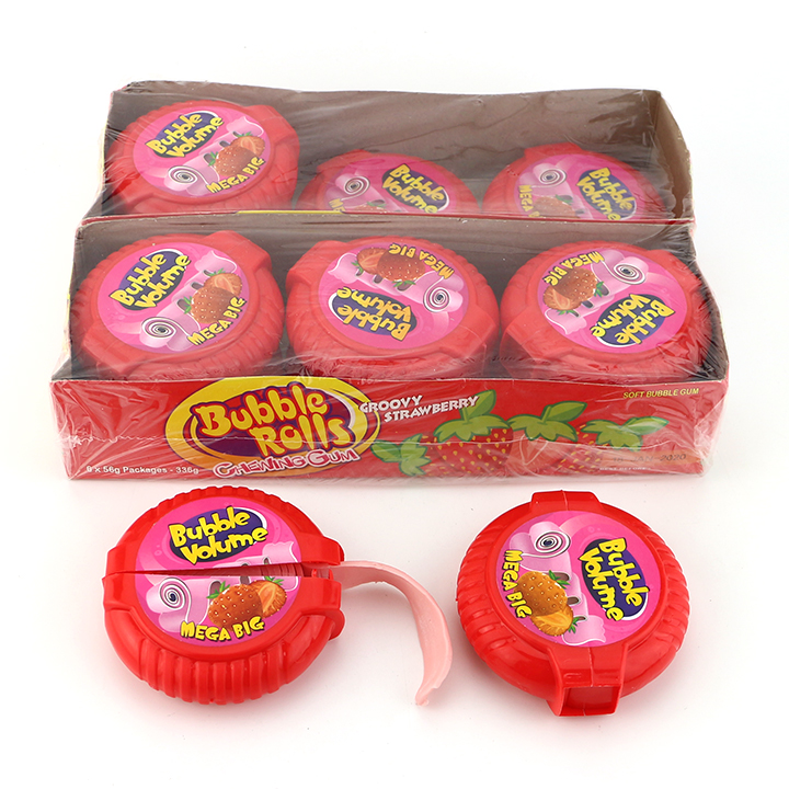 56g Mega big size chewing bubble gum roll CH-E326