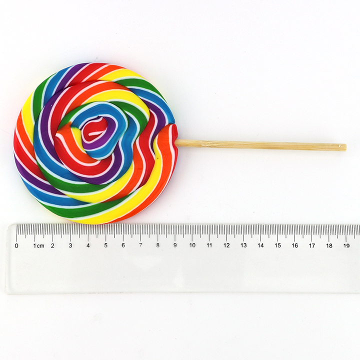 80g large-sized giant rainbow vortex round flat handmade Lollypop CH-H072