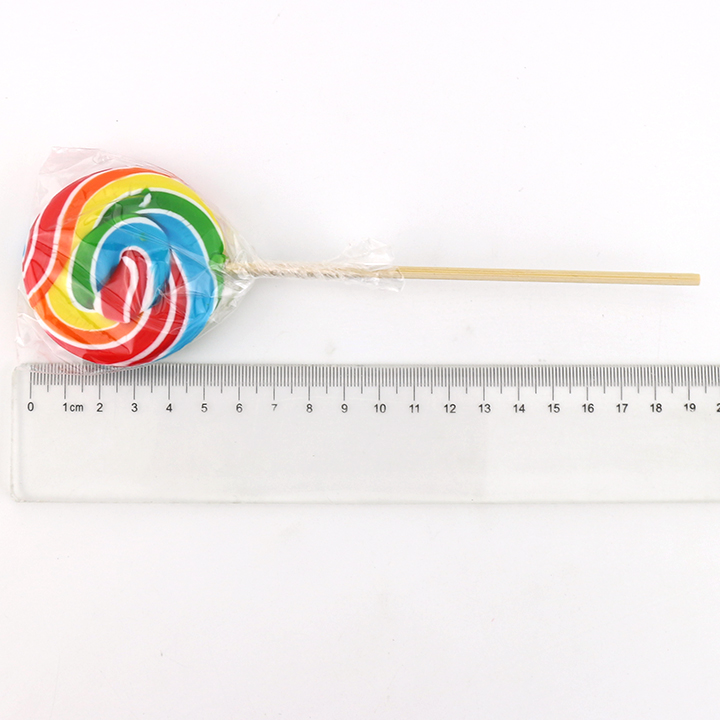 30g Rainbow vortex round flat shaped handmade hard lollypop CH-H073