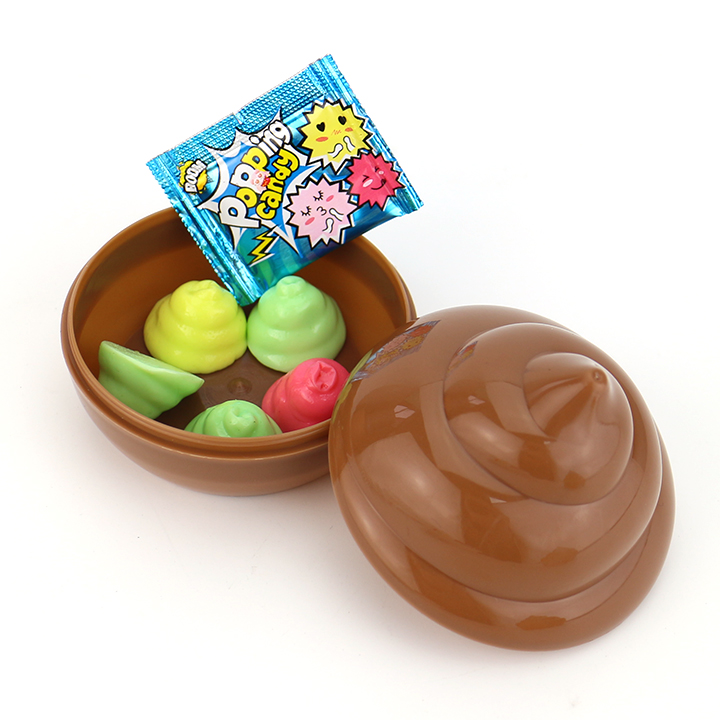 Prank candy 3D poo shape poopoo soft gummy candy with popping candy CH-J537