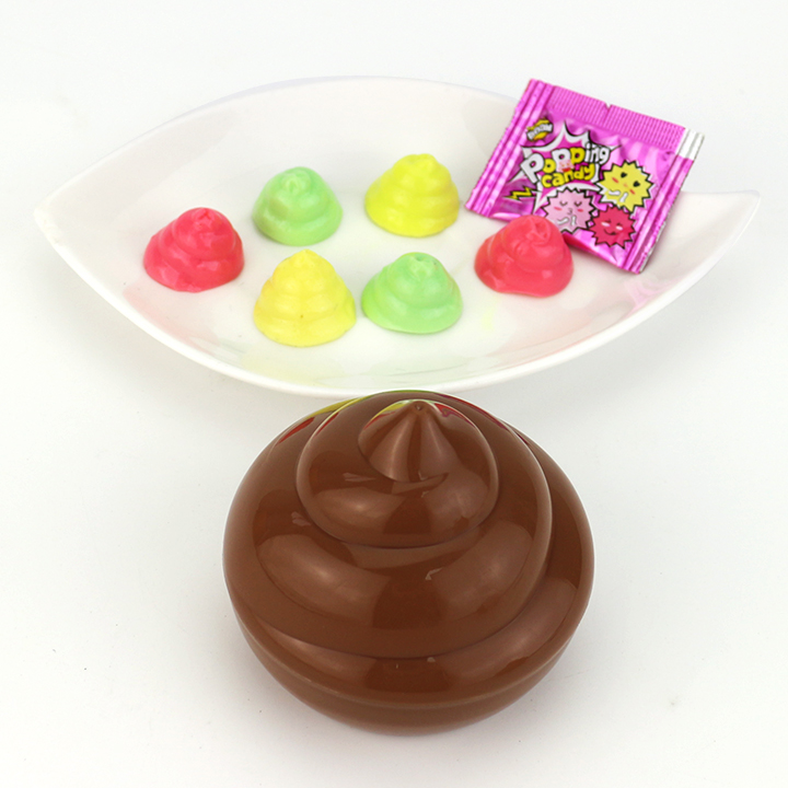 Prank candy 3D poo shape poopoo soft gummy candy with popping candy CH-J537