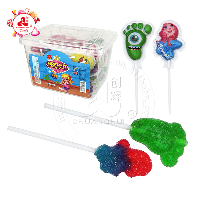 3D Bigfoot, mermaid shaped gel Jelly soft candy lollipop CH-J538