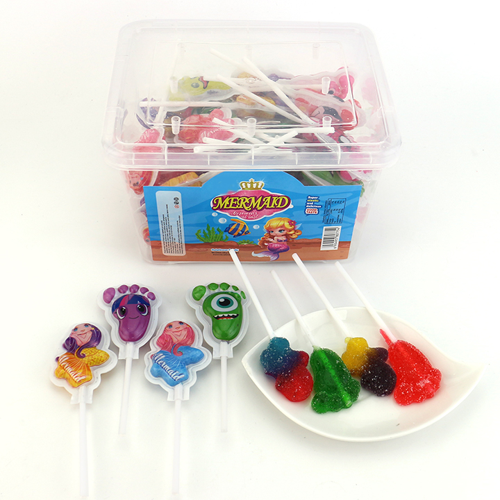 3D Bigfoot, mermaid shaped gel Jelly soft candy lollipop CH-J538