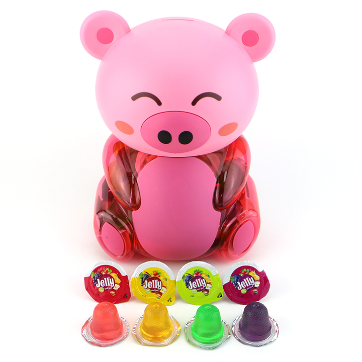 Halal fruit flavored Jelly candy pudding cups in pig jar CH-K164-17