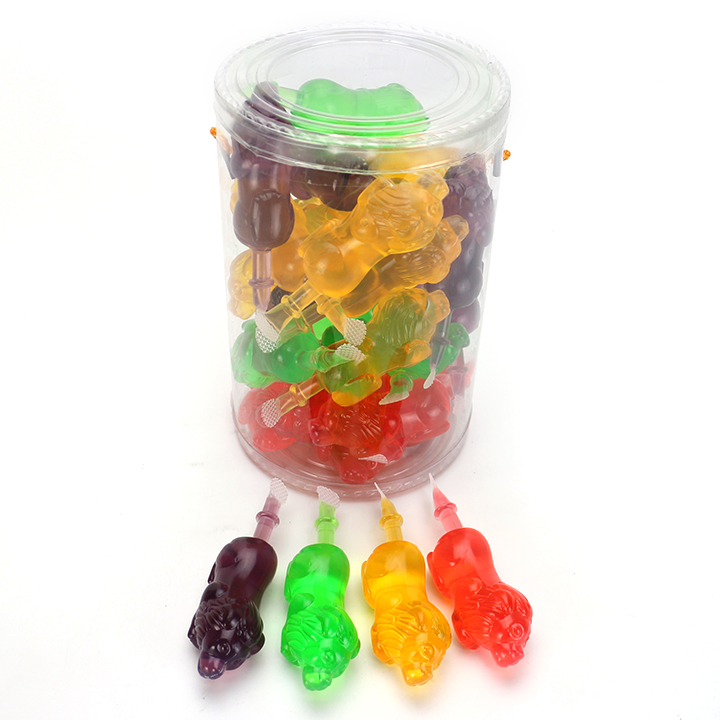 Cartoon lion shaped fruit flavored sucking jelly candy CH-K285