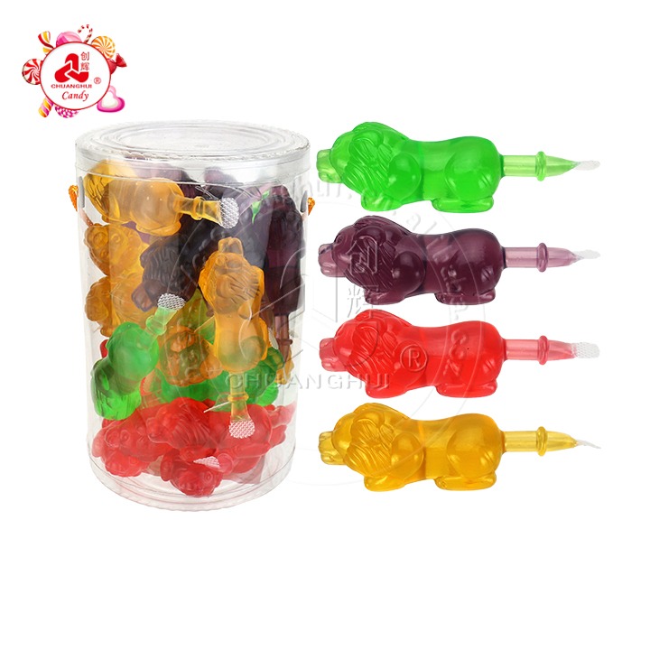 Cartoon lion shaped fruit flavored sucking jelly candy CH-K285