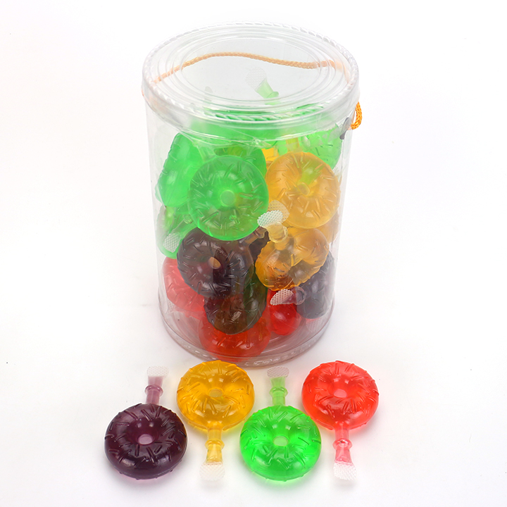 Cartoon donut doughnut shaped fruit flavored sucking jelly candy CH-K286