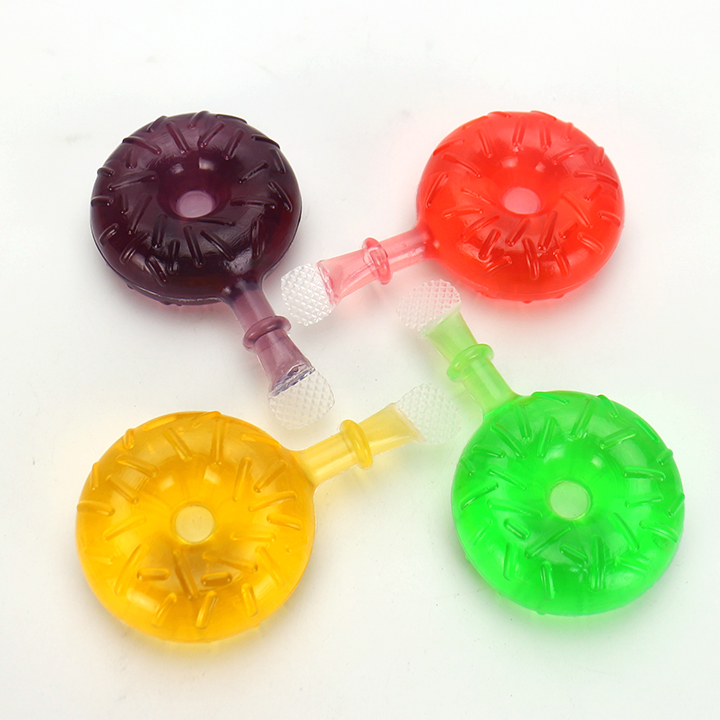 Cartoon donut doughnut shaped fruit flavored sucking jelly candy CH-K286