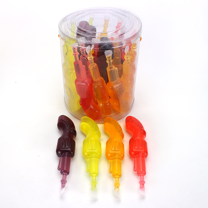 Cartoon Revolver pistol gun shaped fruit flavored sucking jelly candy CH-K289