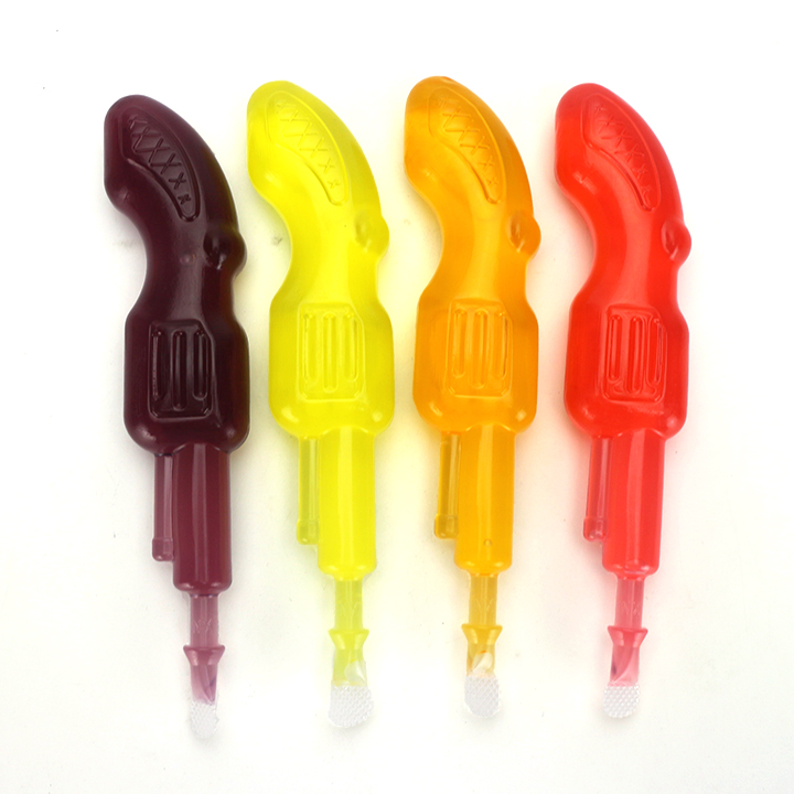 Cartoon Revolver pistol gun shaped fruit flavored sucking jelly candy CH-K289