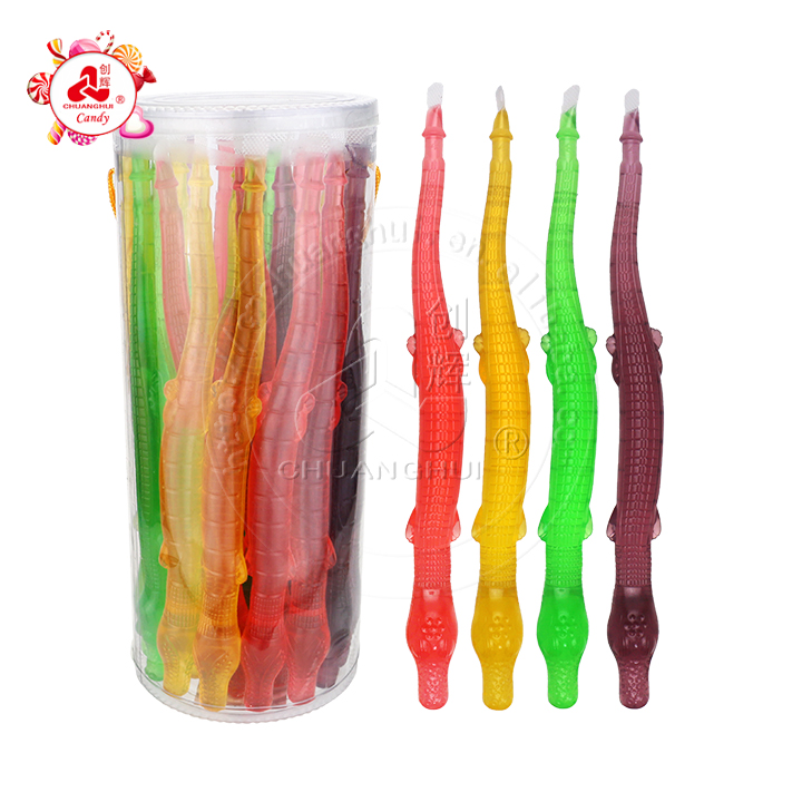 30cm large-sized cartoon crocodile shaped fruit flavored sucking jelly stick pudding CH-K290