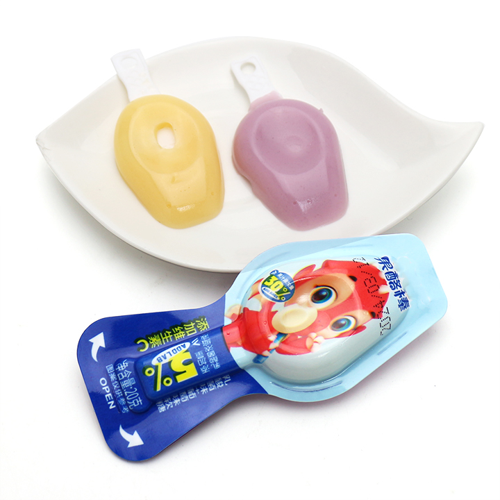 2-in-1 classical cheese stick shaped Grapes, Fruity yogurt jellypop pudding lollipop candy CH-K292
