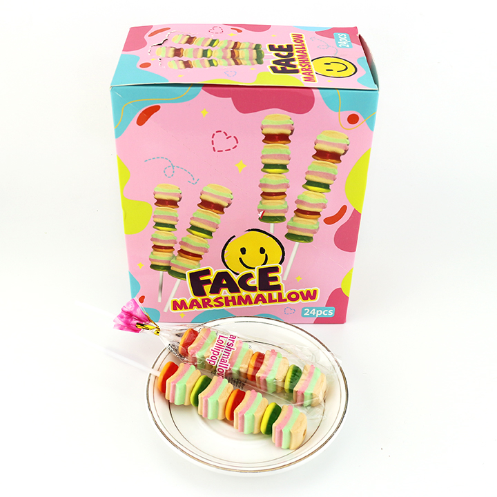 Halal hamburger string cotton candy burger marshmallow pop lollipop with gummy candy CH-M166