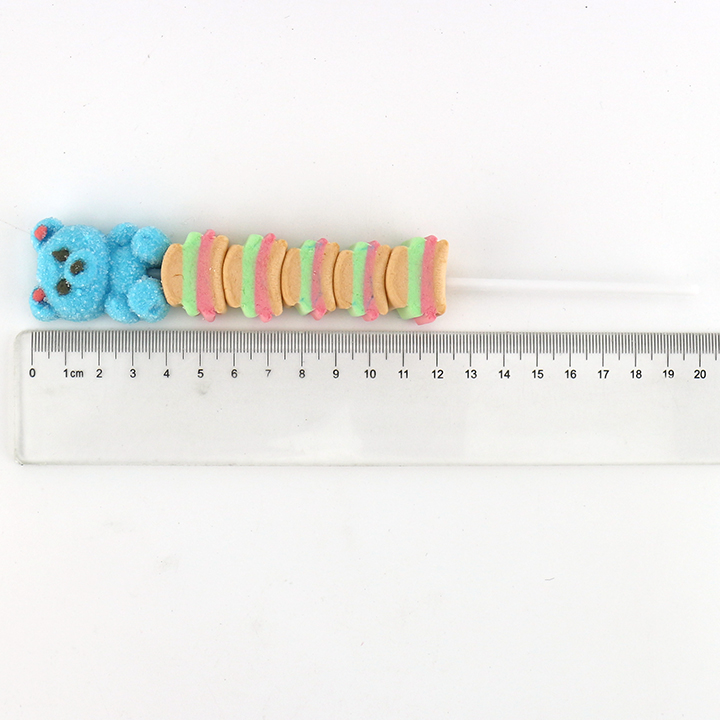 Halal cartoon animals and hamburger shaped string candy marshmallow lollipop CH-M167