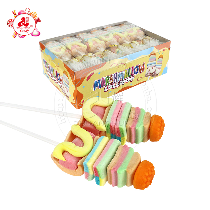 5-in-1 Fast food shapes marshmallow lollipops candy CH-M169