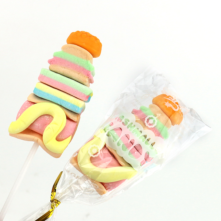 5-in-1 Fast food shapes marshmallow lollipops candy CH-M169