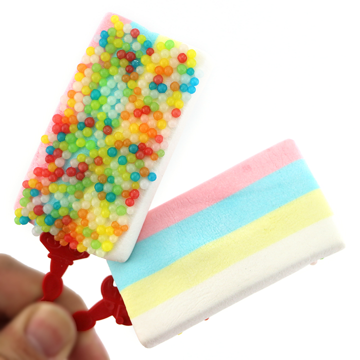 2024 New Item rainbow ICE Lolly popsicle shaped marshmallow lollipop with mini pearl candy CH-M175