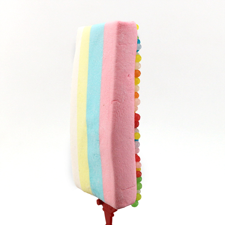 2024 New Item rainbow ICE Lolly popsicle shaped marshmallow lollipop with mini pearl candy CH-M175