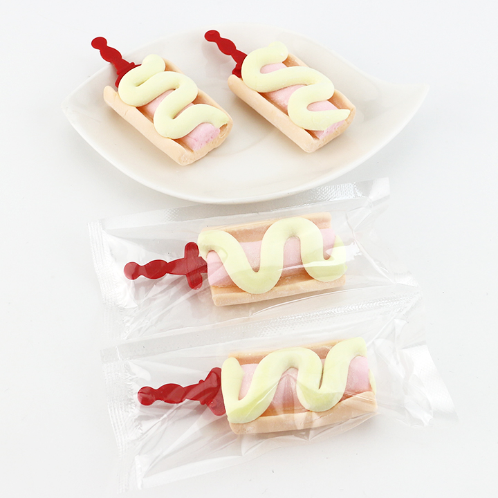 2-in-1 Hot dog shaped marshmallow Lolly pop lollipop CH-M176