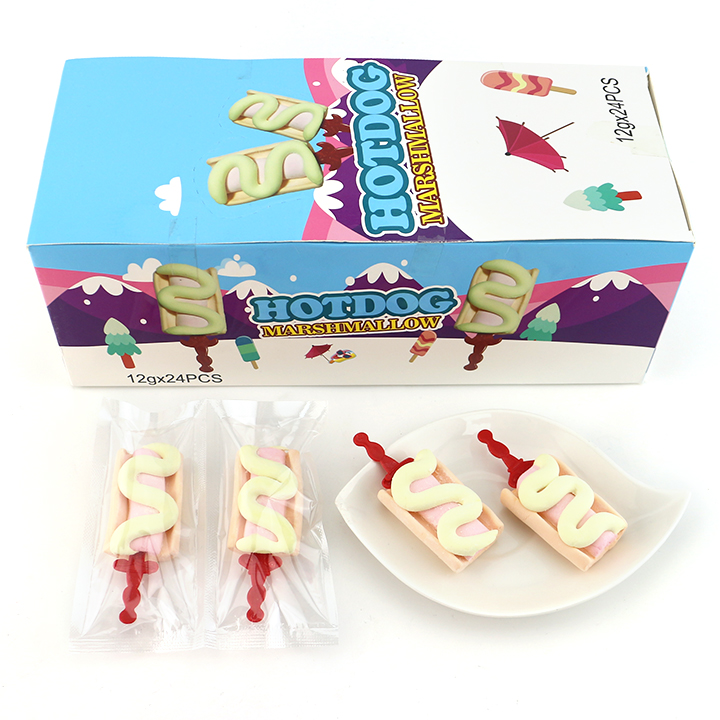 2-in-1 Hot dog shaped marshmallow Lolly pop lollipop CH-M176