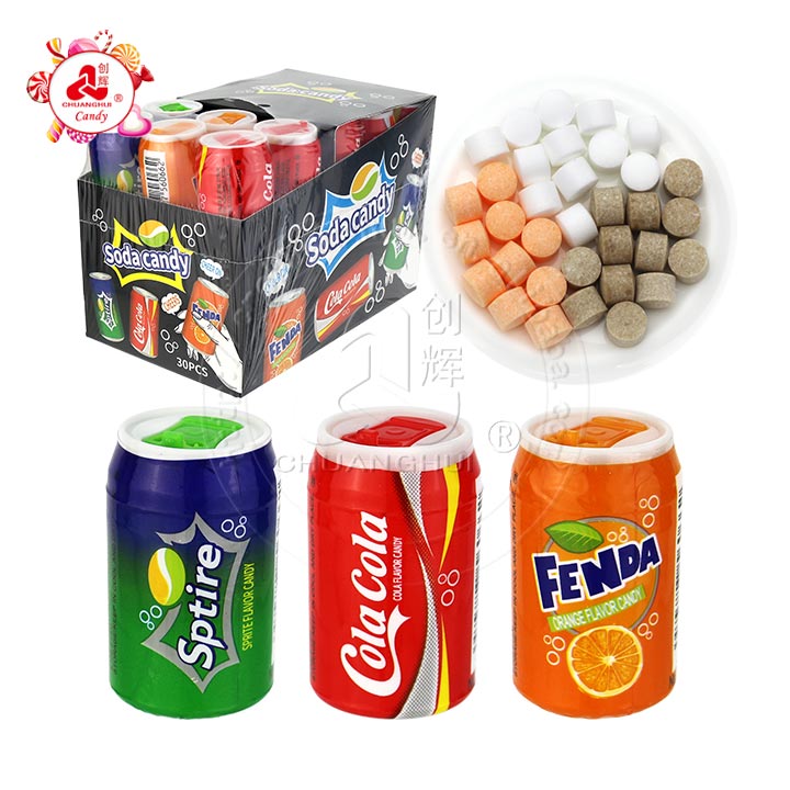8g Mini soda can bottle candy cola soda flavors pressed tablet candy CH-N616-1